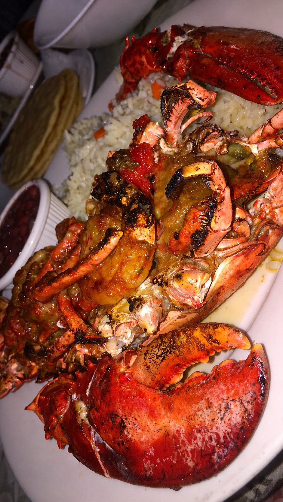 Grilled Lobster with Rice Side